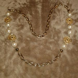 Fashion Necklace Golden/Pearls